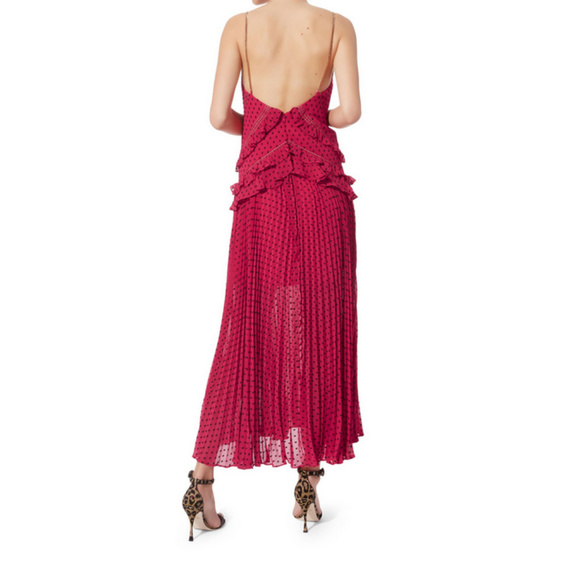 NWT Authenthic Self-Portrait Fuchsia Paneled Dress - Picture 2 of 5